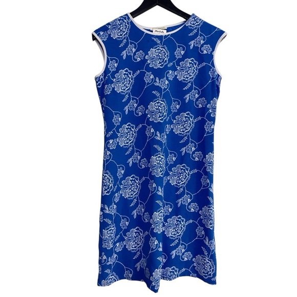 TASH + SOPHIE Women’s Sleeveless Blue Floral Embroidered Sheath Dress NWT - Picture 3 of 5